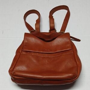 American Leather Co. Brown Leather Multi Pocket Backpack / Crossbody Bag Purse